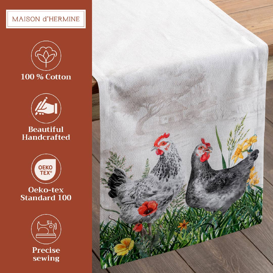 Basse Cour Table Runner | Maison d'Hermine
