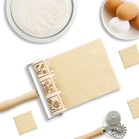 Mrs. Anderson's Embossed Mini Rolling Pin - Spring Flowers | HIC Kitchen