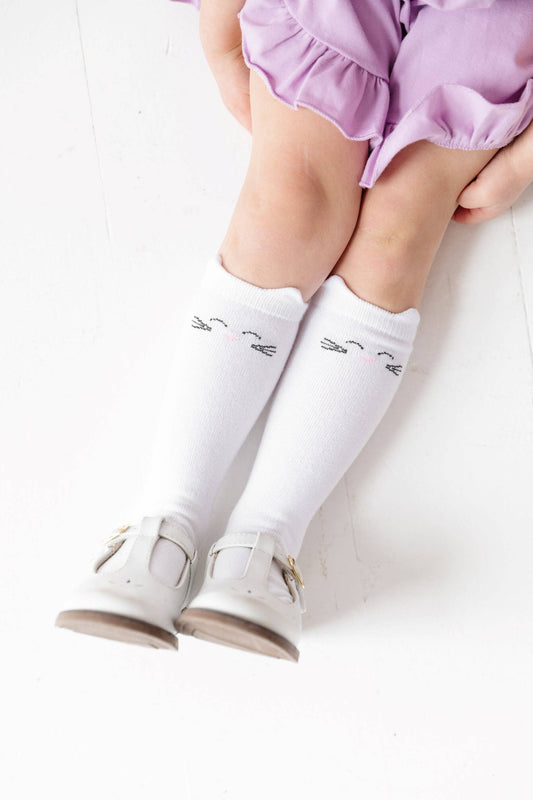 White Cat Knee High Socks | Little Stocking Co.