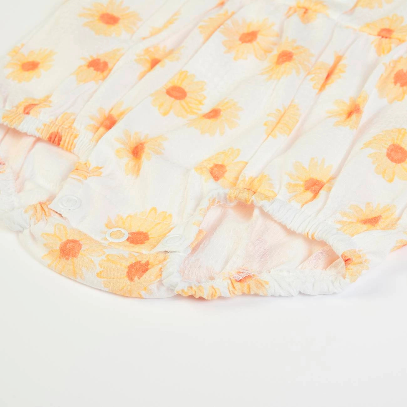 Yellow Floral Bubble Romper | FS Baby