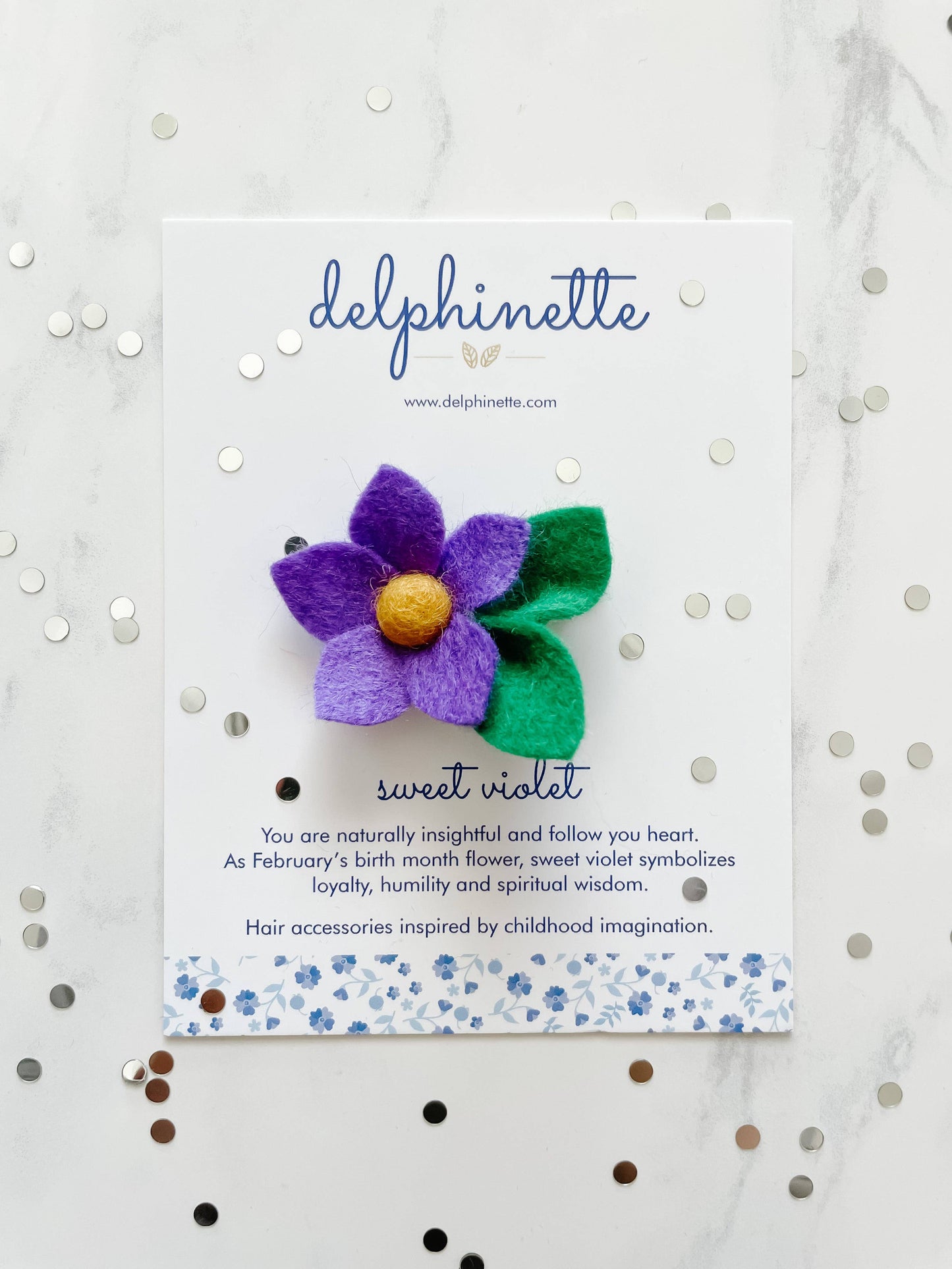 Purple Sweet Violet Hair Tie | Delphinette