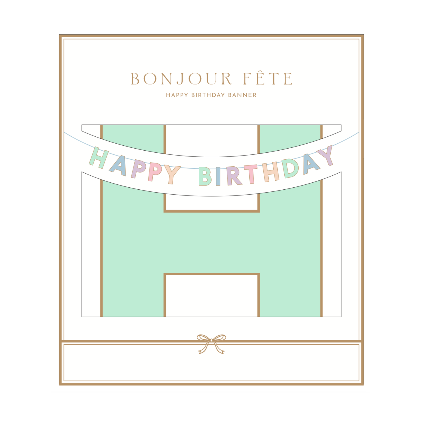 Pastel Happy Birthday Signature Banner | Bonjour Fête