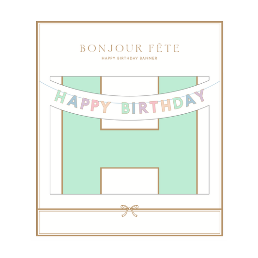 Pastel Happy Birthday Signature Banner | Bonjour Fête
