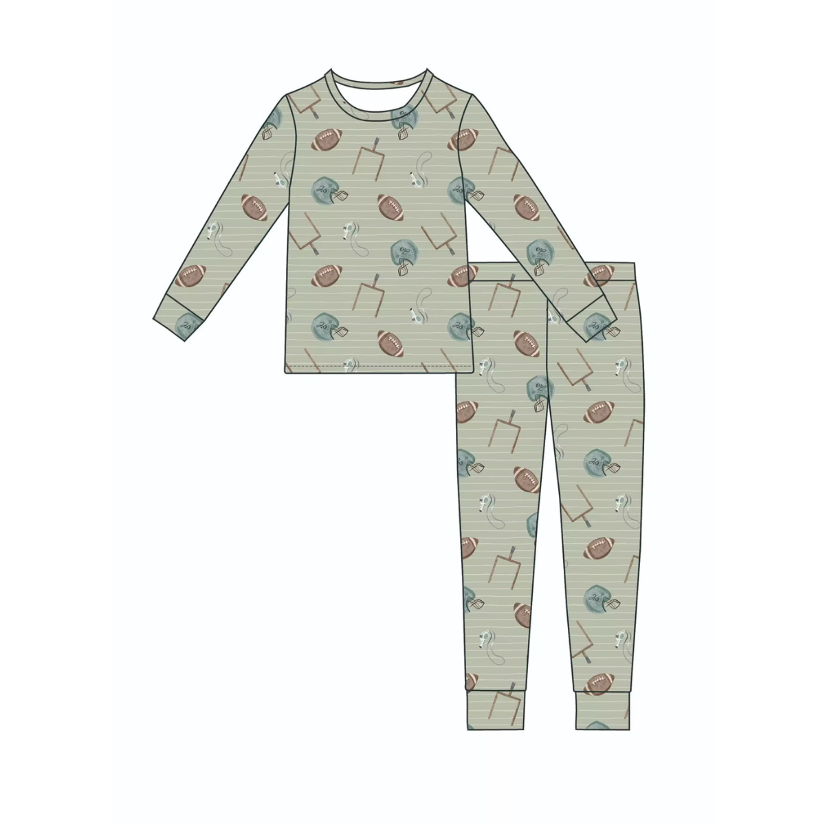 Bamboo Football Pajama Set | Emi Lei