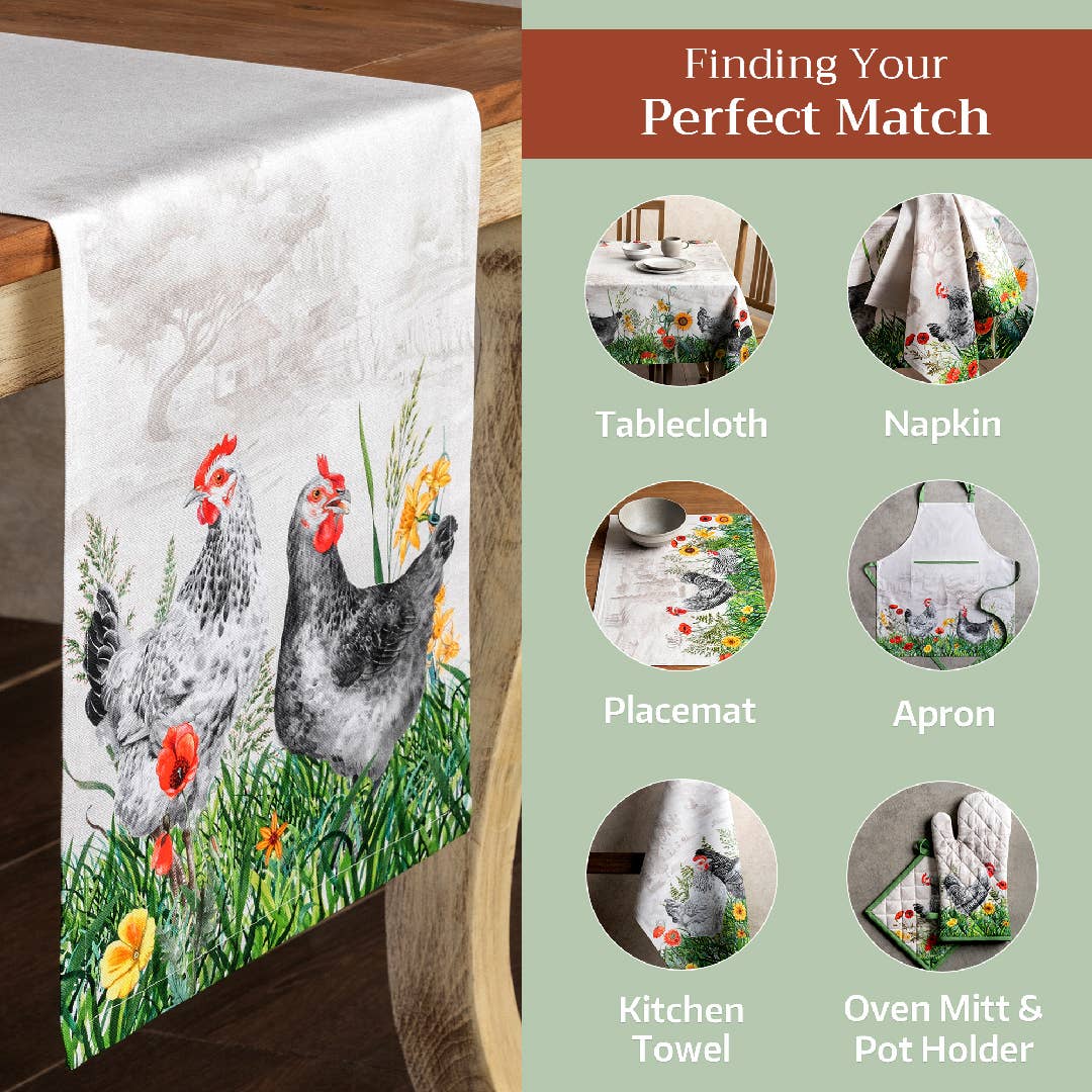 Basse Cour Table Runner | Maison d'Hermine