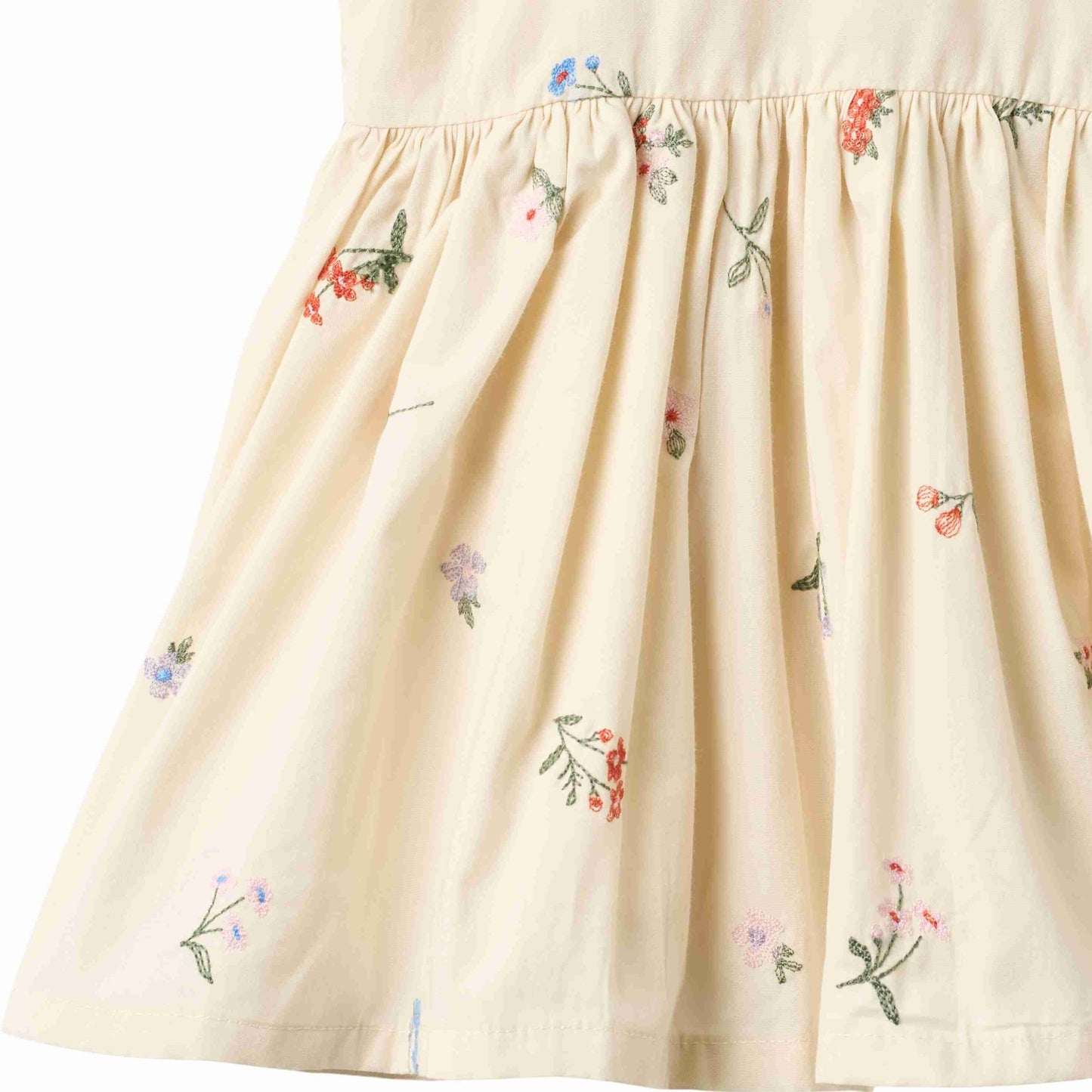 Ivory Embroidered Flowers Sienna Pinafore Dress | Wheat
