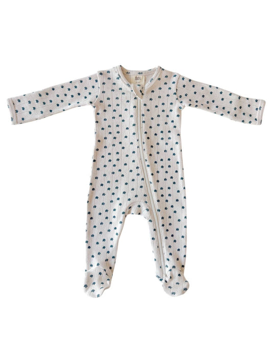 Blue Flower Organic Footie | Siix Collection