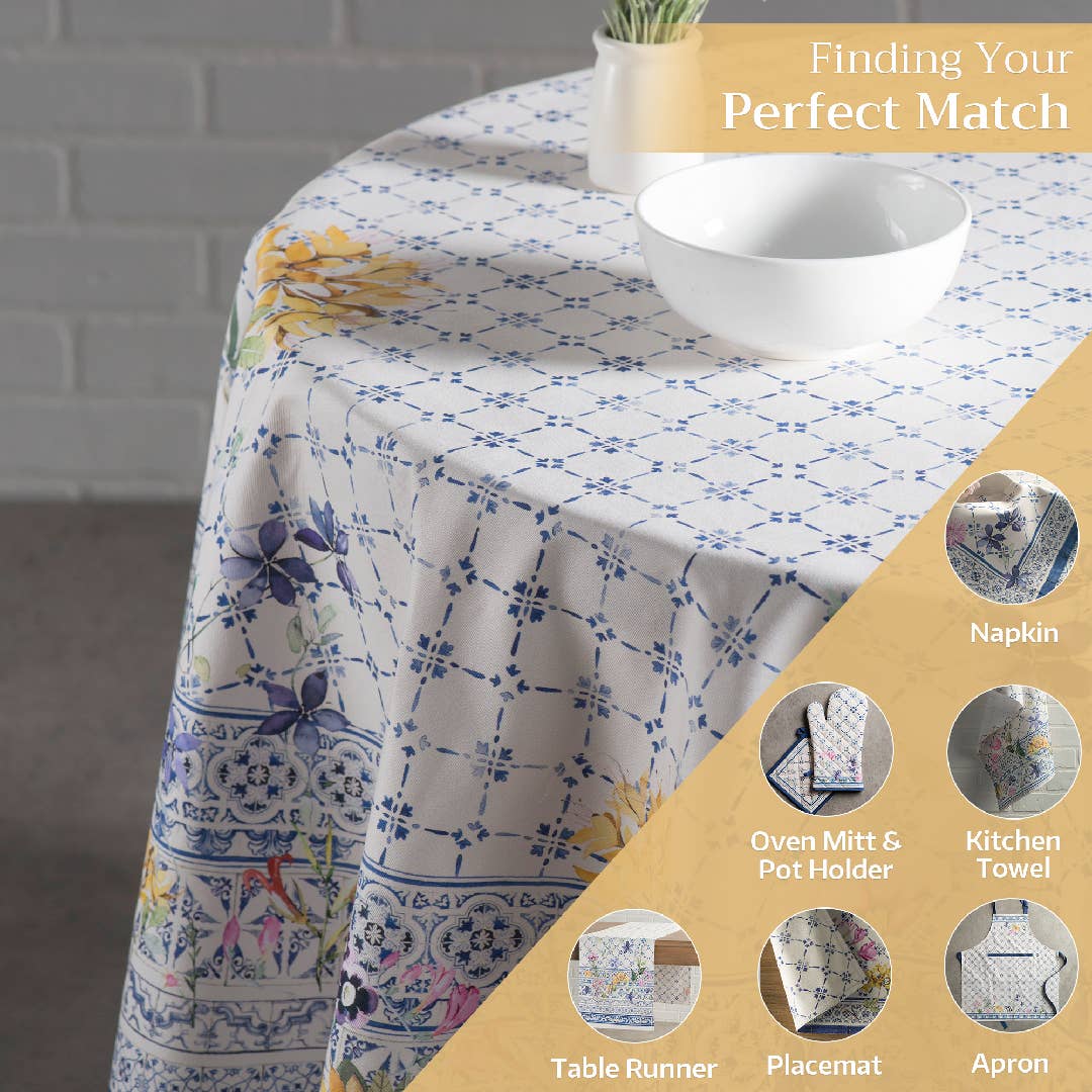 Faience Cotton Tablecloth (Various Sizes) | Maison d'Hermine