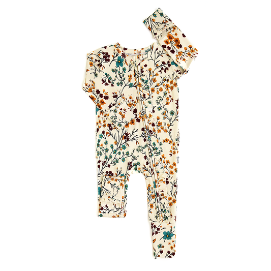 Maren Floral Bamboo Ruffle Romper | Gigi & Max