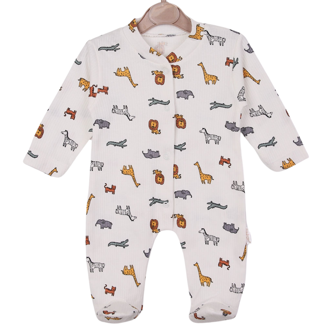 Organic Cotton Safari Ribbed Romper | Himmelberg Baby