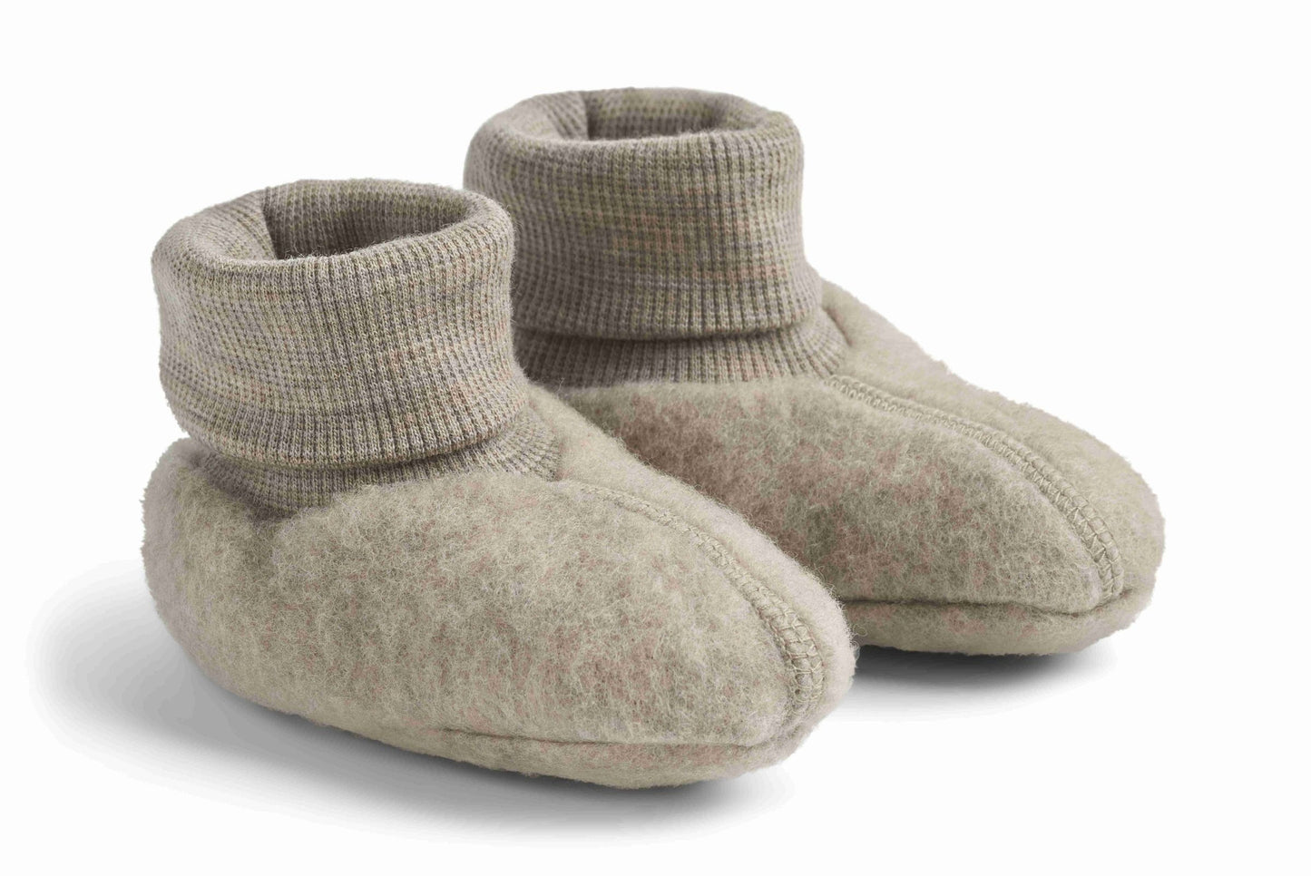 Lei Khaki Melange Wool Fleece Booties | Wheat