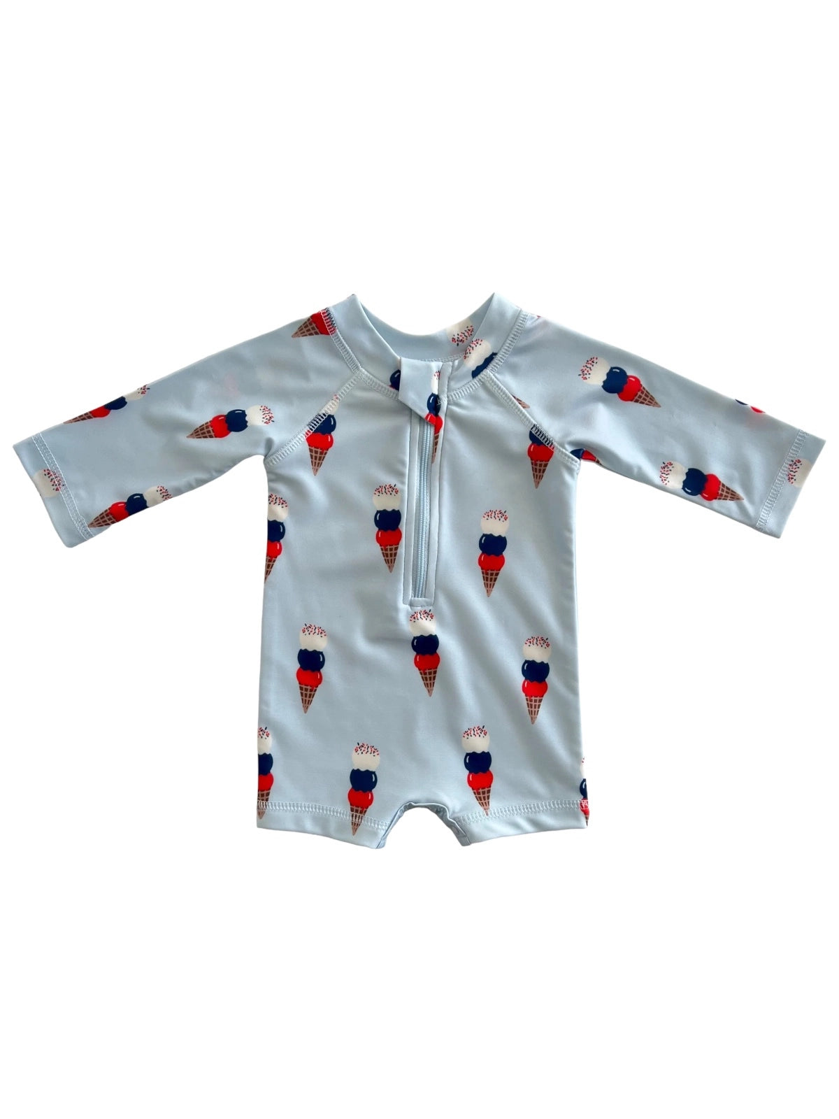 Blue Ice Cream Rashguard Swimsuit UPF 50+ | SIIX
