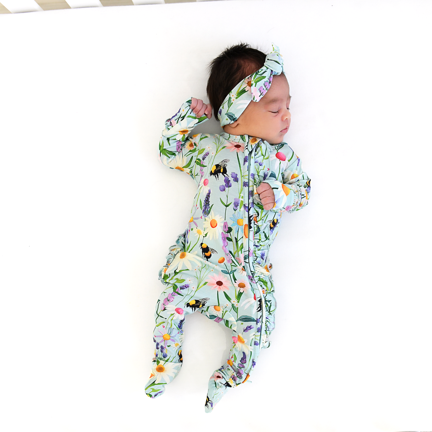 Bumble Ruffle Bamboo Zip Romper | Gigi & Max