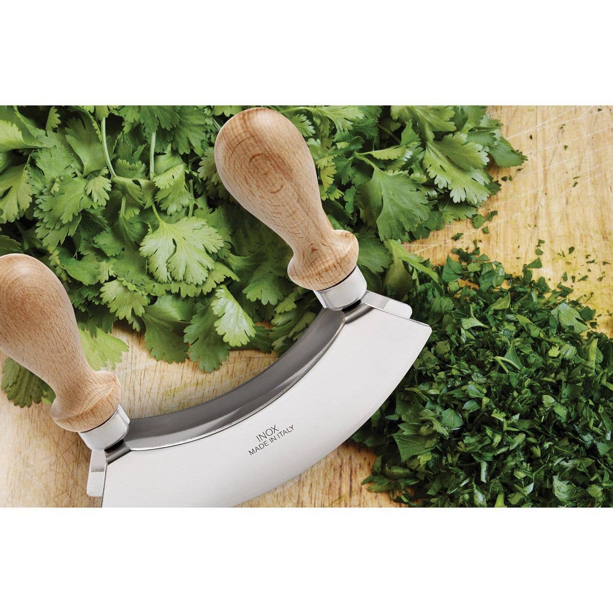 Fantes Aunt Marisa's Double Mezzaluna Knife | HIC Kitchen
