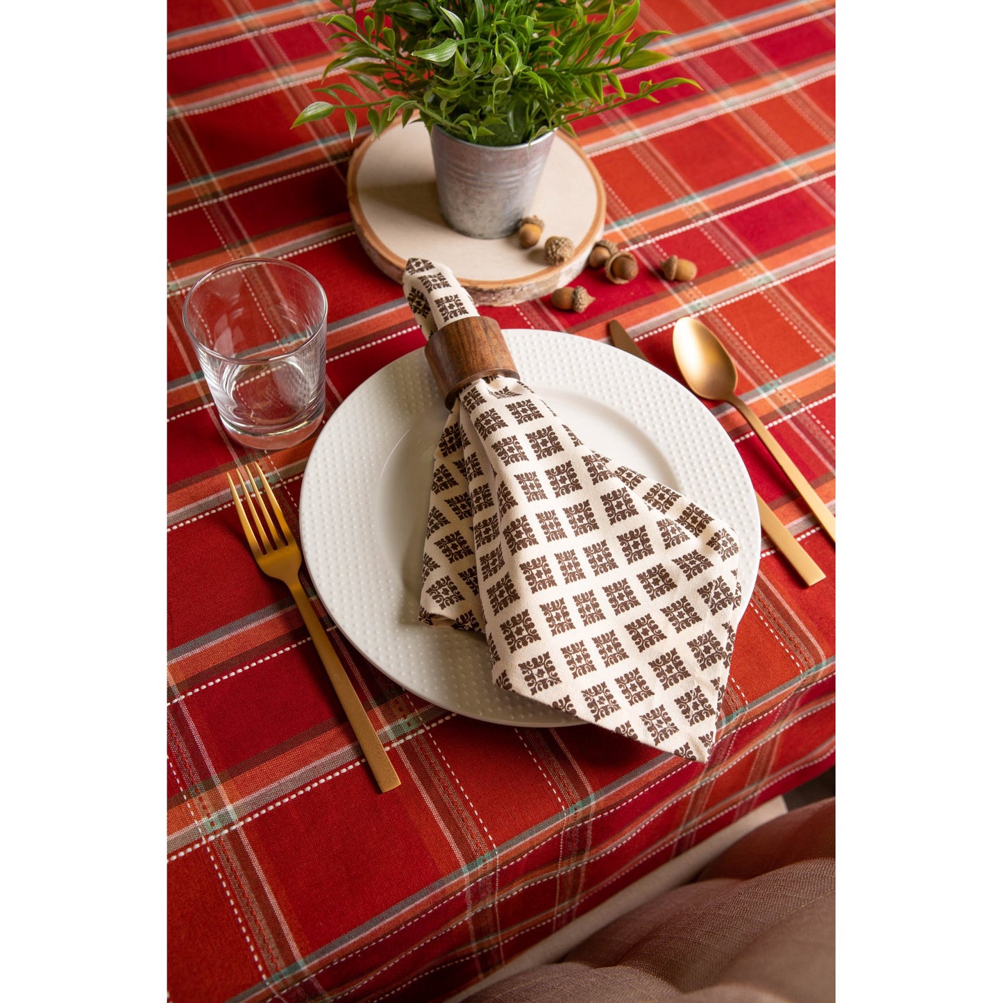 Autumn Spice Plaid Tablecloth | DII