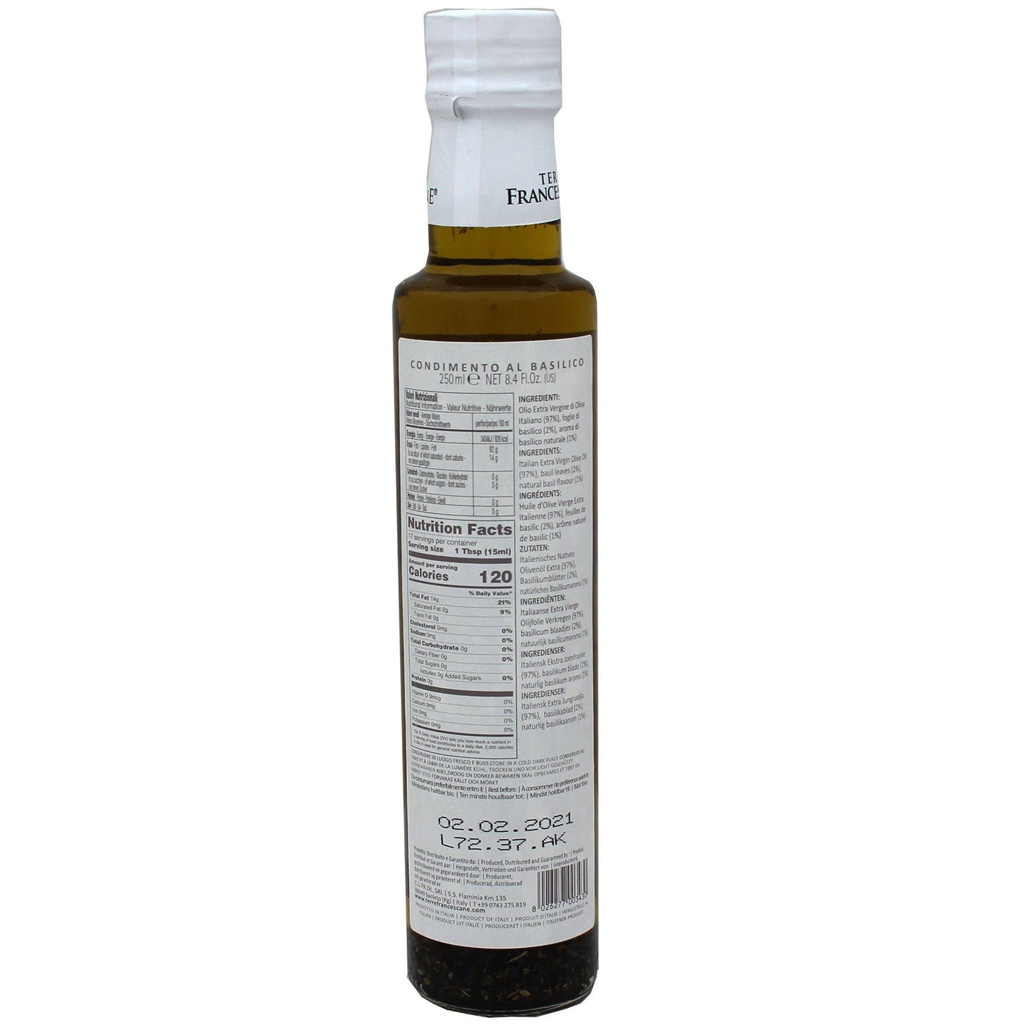 Basil Infused EVOO - 8.5oz (250ml) | Terre Francescane