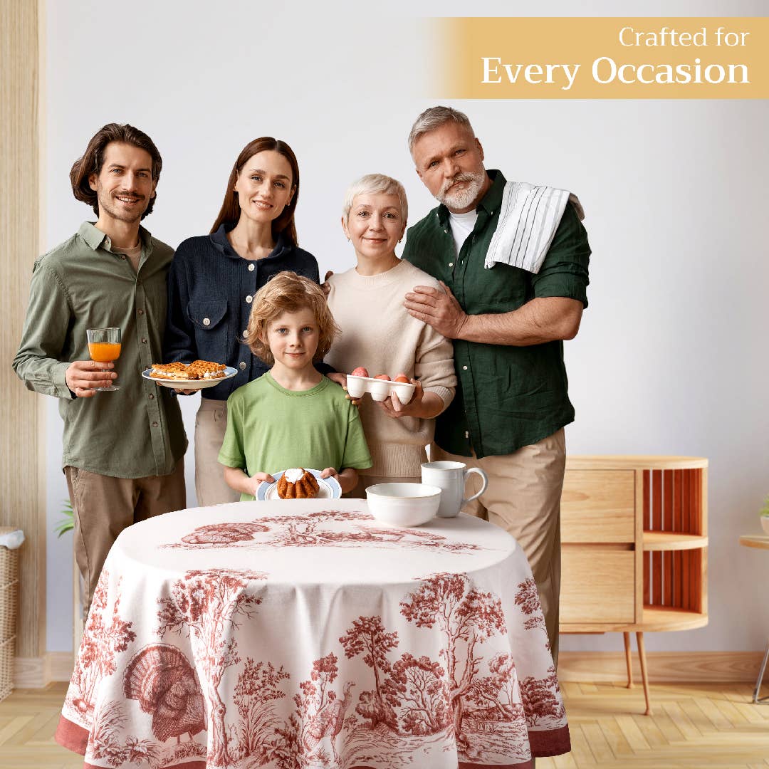 Brown Holy Jouy Cotton Tablecloth (Various Sizes) | Maison d'Hermine