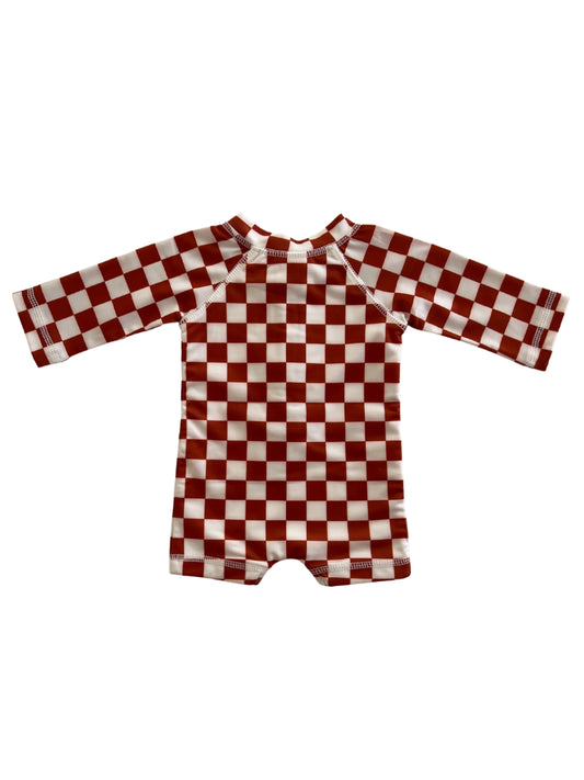 Stracciatella Checkerboard Rashguard Swimsuit | SIIX