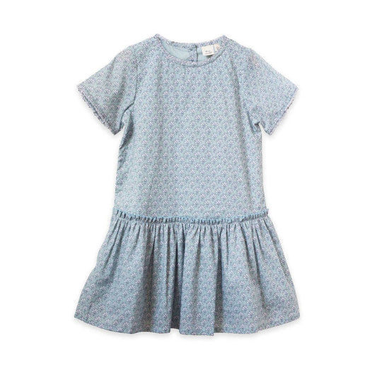Willow Dress - Sky-Blue Block Print | Beet World