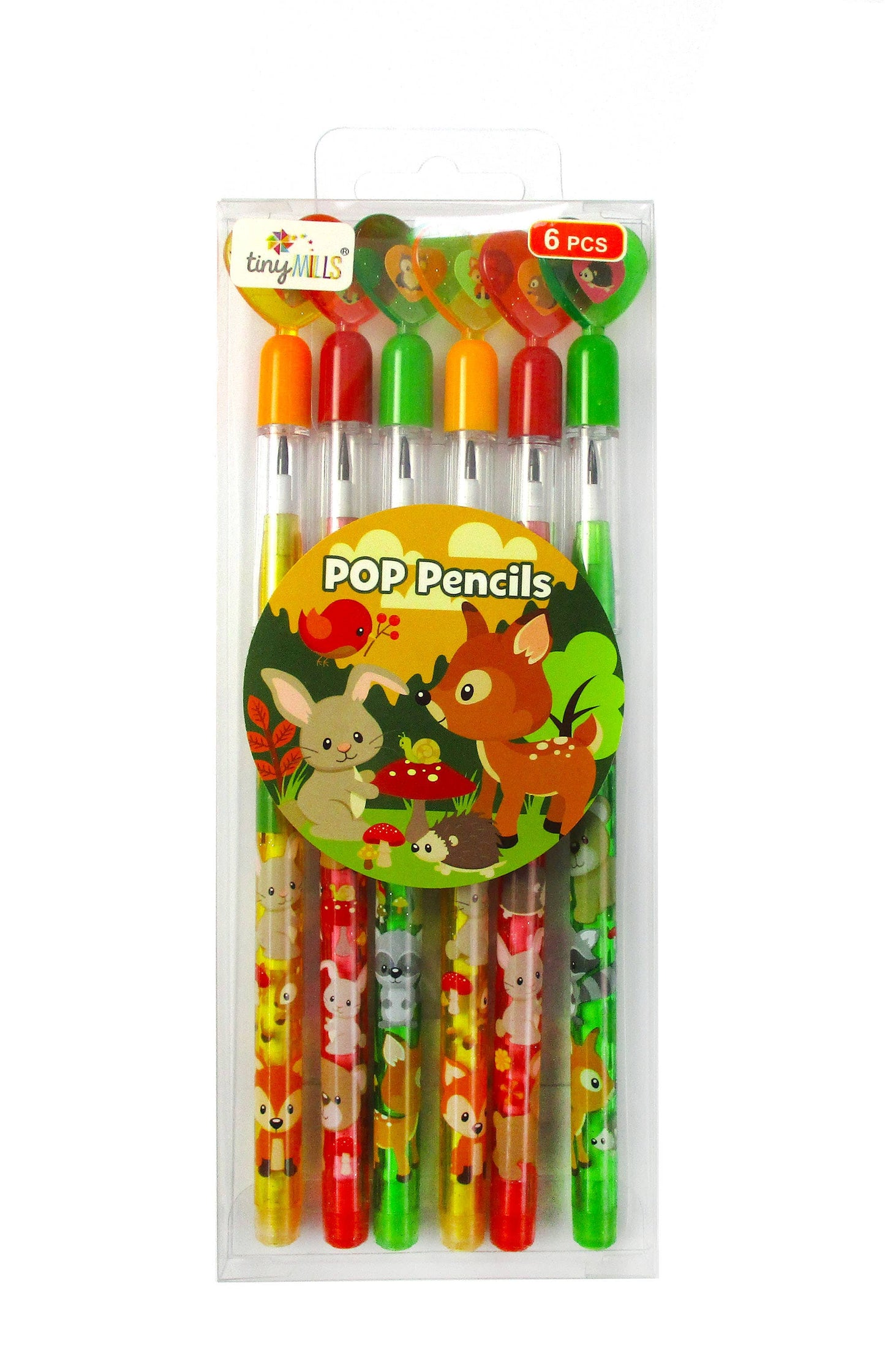 6 Woodland Animal Multi-Point Pencils | Tiny Mills