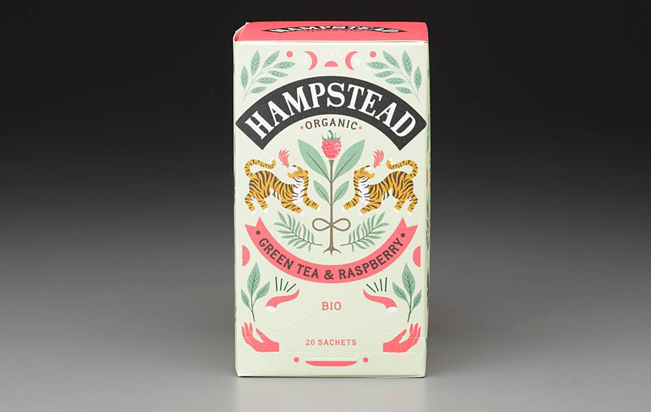 Organic Green Tea & Raspberry  (20 Teabags) | Hampstead Tea