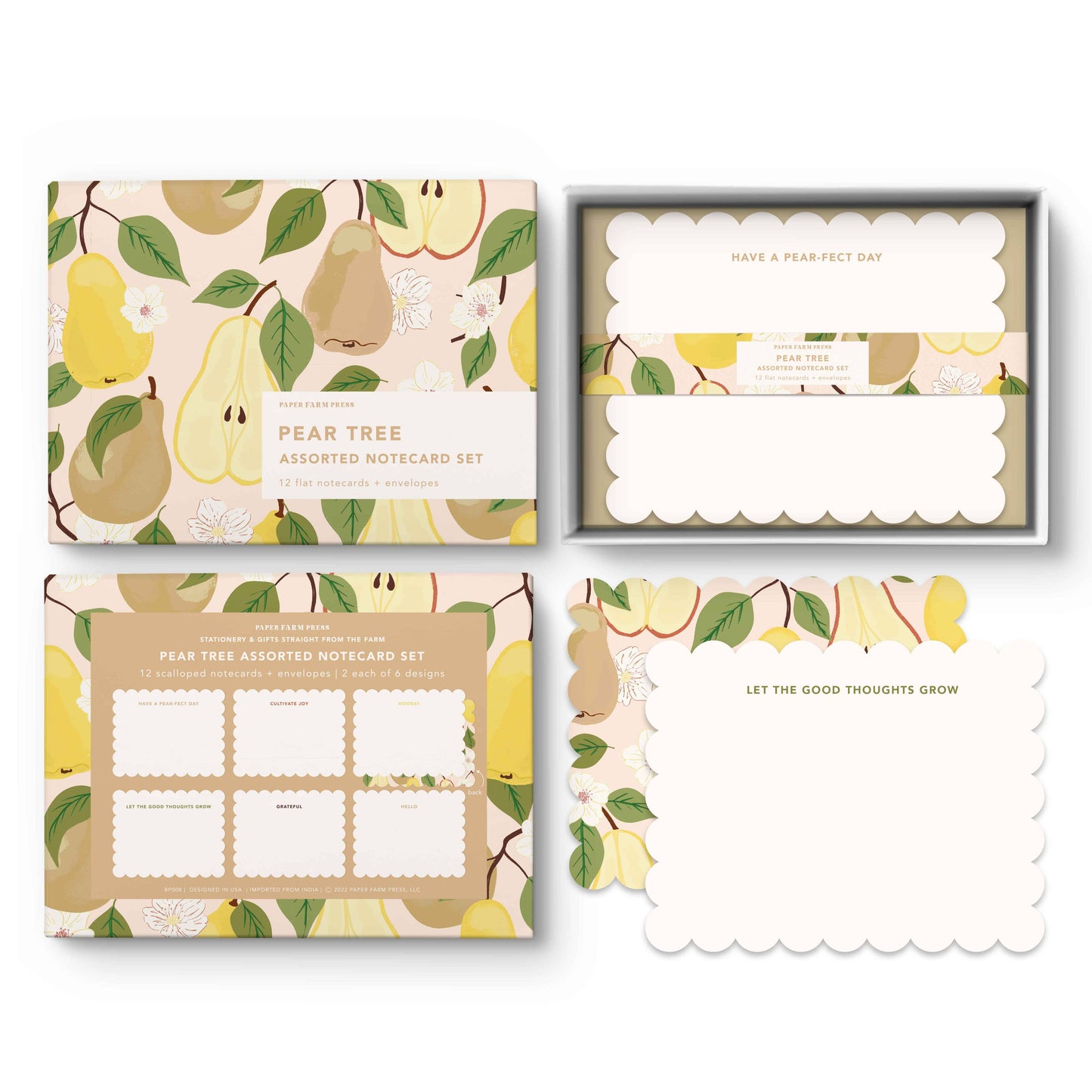 Pear Tree Notecard Set | Paper Farm Press