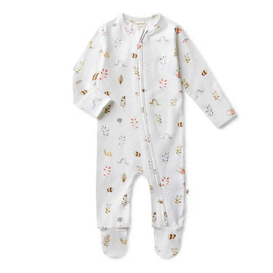 Garden Friends Organic Zip Footie | Snuggle Hunny