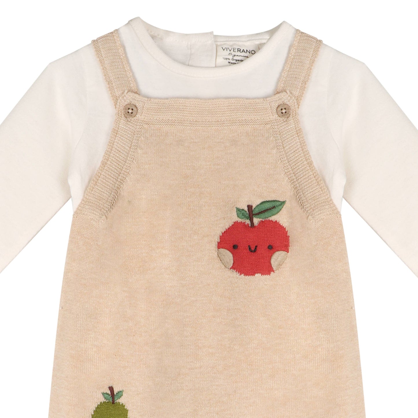 Happy Fruits Embroidered Baby Overall Set | Viverano Organics