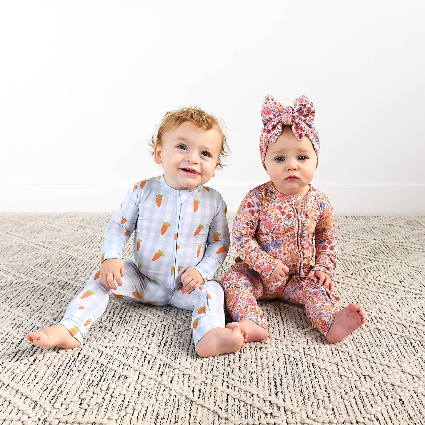Henry Carrot Gingham Zip Romper | Gigi & Max