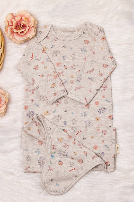 Organic Sleep Gown - Nature Print | Limika Textiles