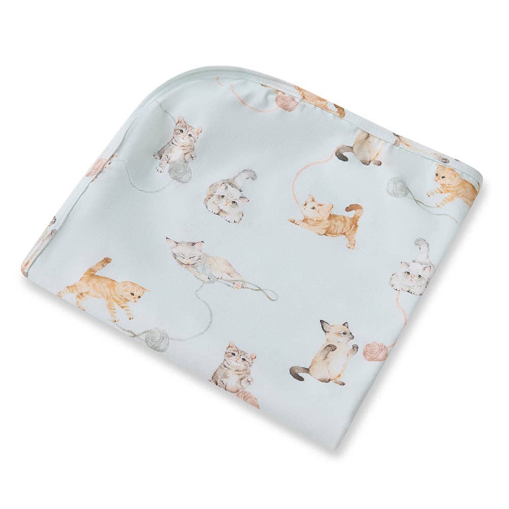 Kittens Organic Jersey Wrap & Beanie Set | Snuggle Hunny