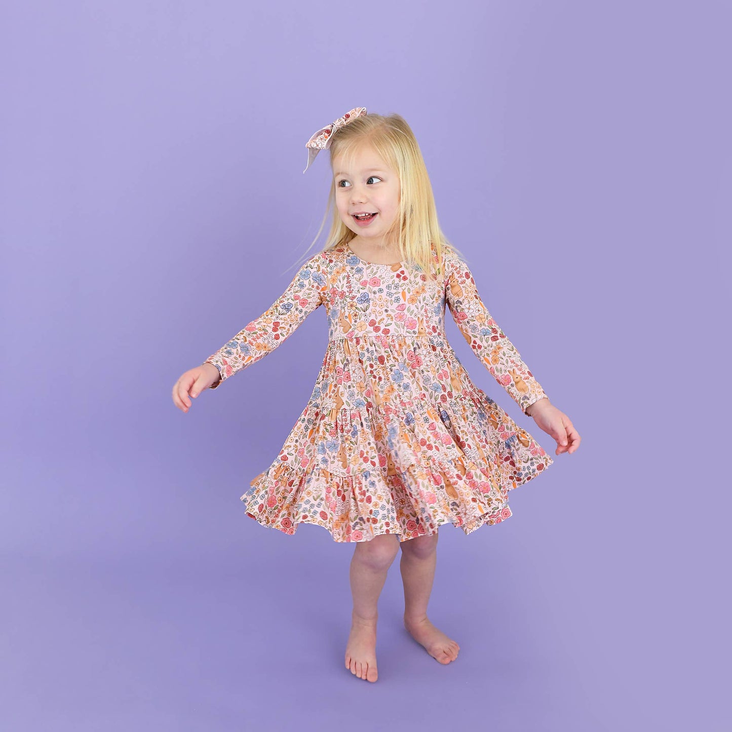 Meadow Floral Bunny Bamboo Dress | Gigi & Max