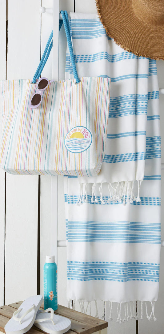 Surfrider Stripe Fouta Turkish Towel | Design Imports