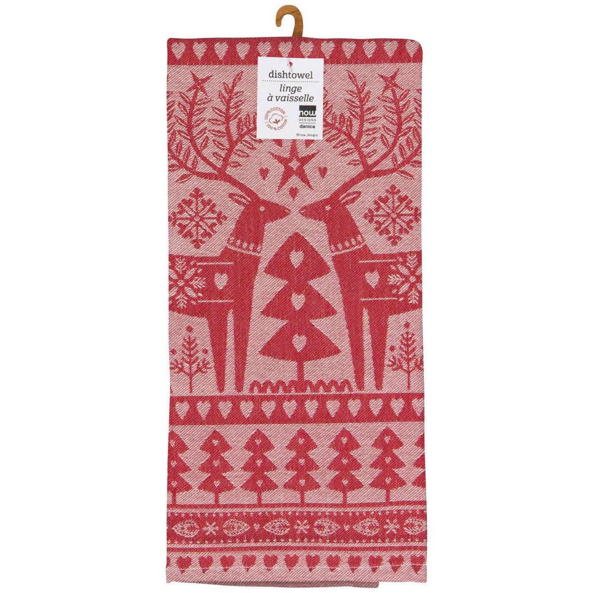 Folk Forest Christmas Jacquard Towel | Now Designs