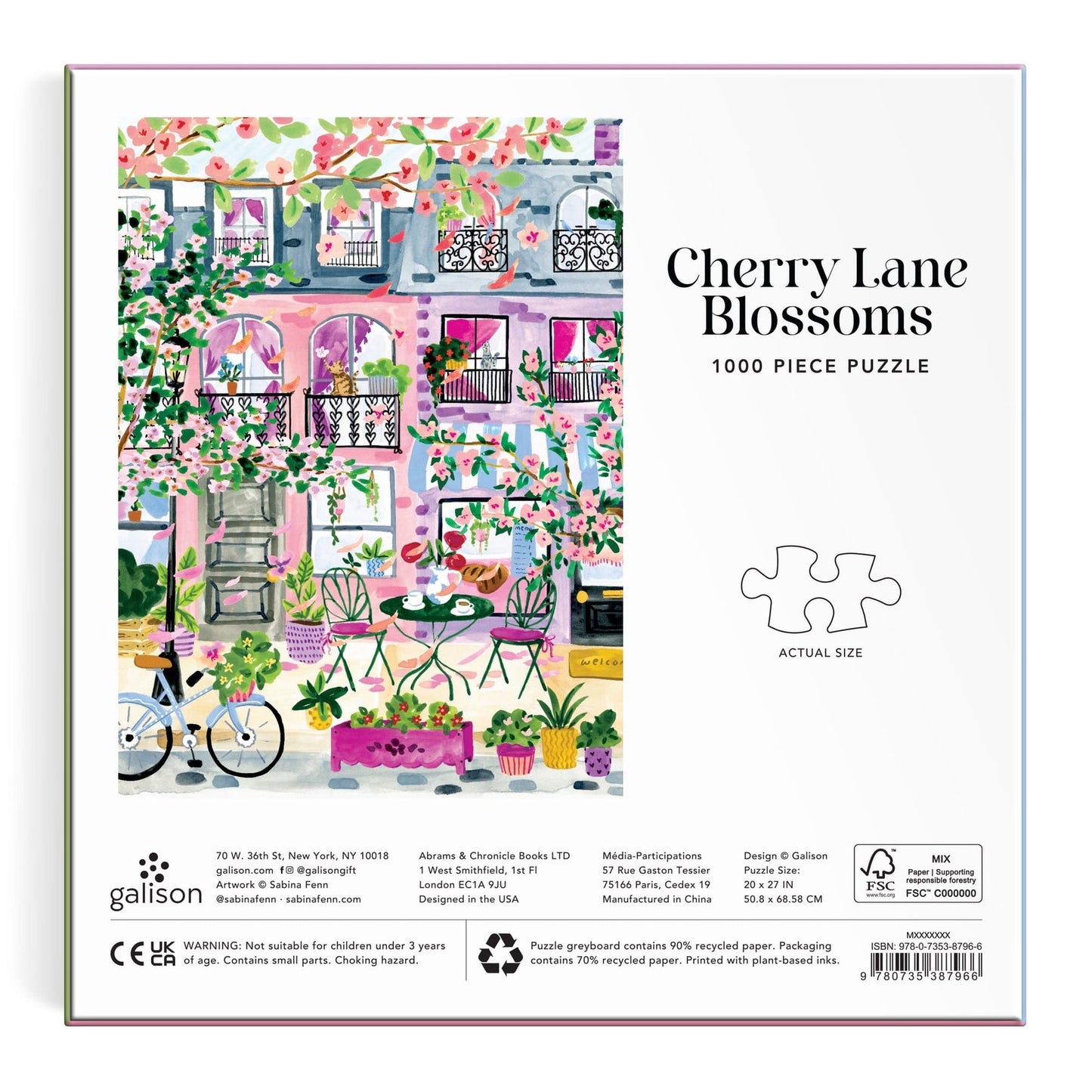 Cherry Lane Blossoms 1000 pc Puzzle | Galison