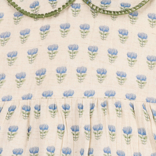 Harper Peter Pan Collar Floral Dress + Bloomer | Viverano Organics