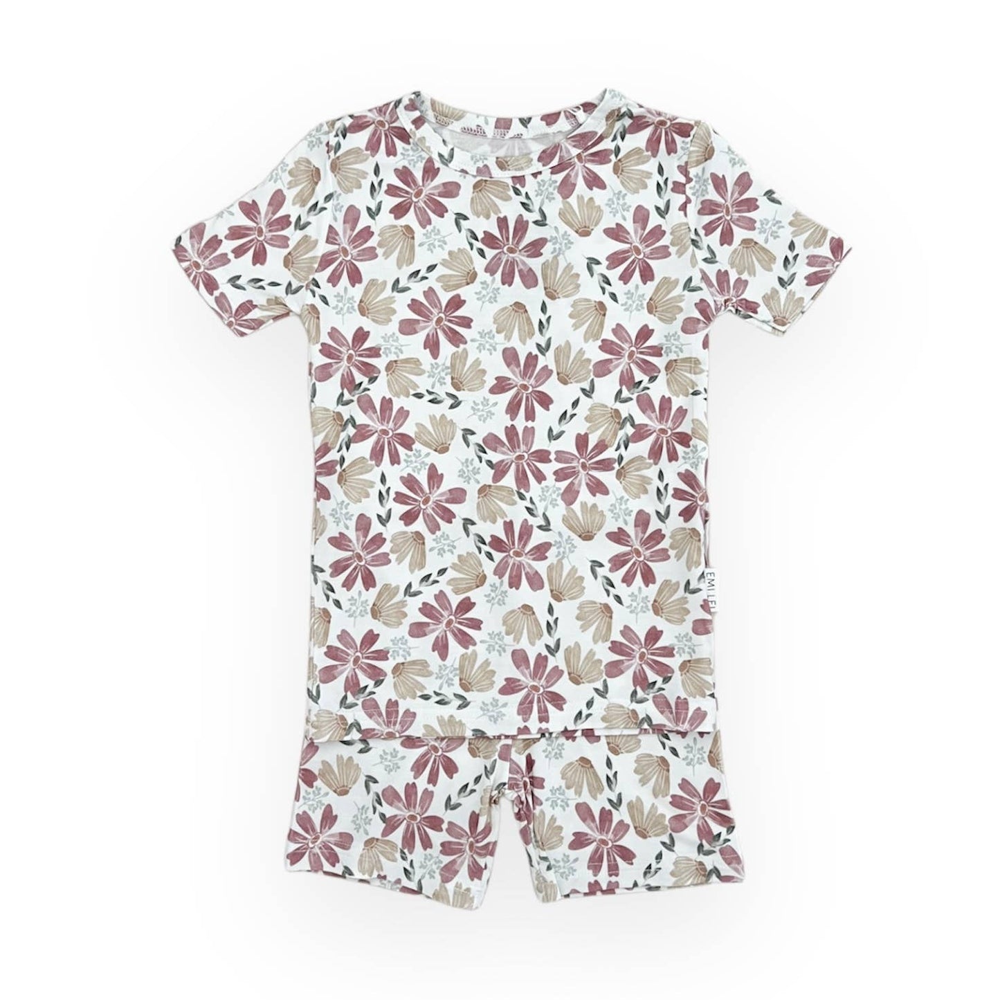 Watercolor Flora Bamboo Pajama Short Set | Emi Lei