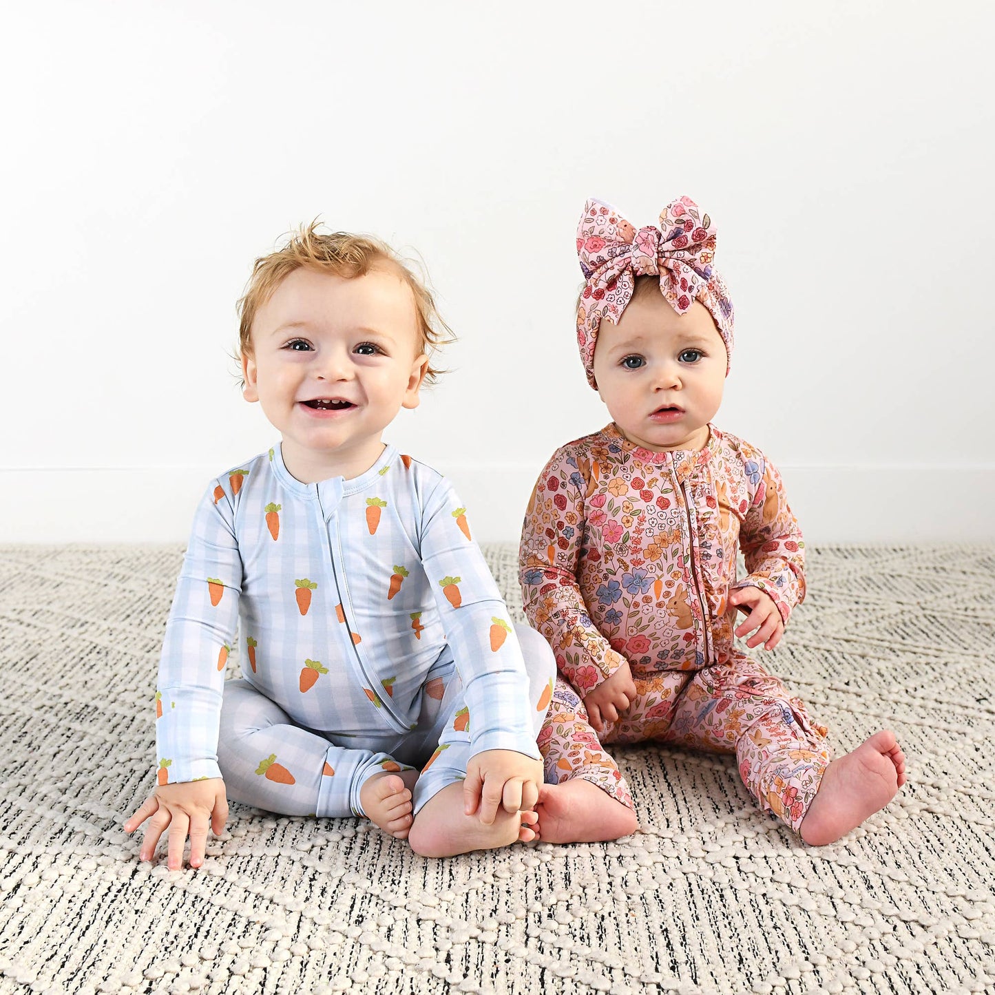 Henry Carrot Gingham Zip Romper | Gigi & Max