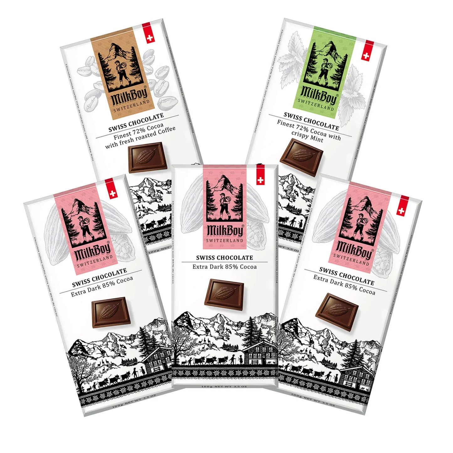 3.5 oz Chocolate Bars (Various Flavors) | MilkBoy Swiss Chocolate