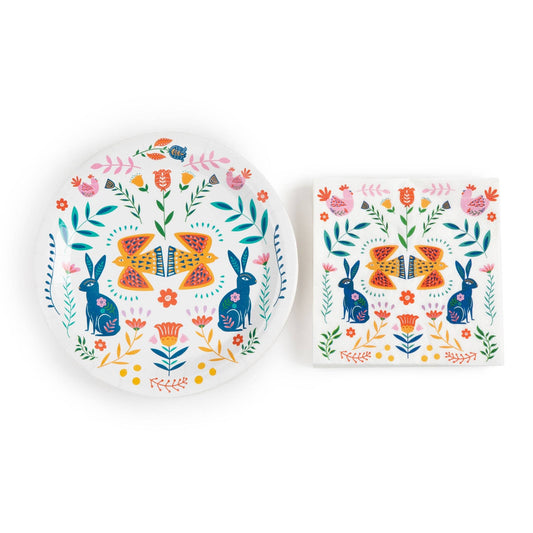 "Whimsical Wildlife" 48 Piece Paper Plate & Napkin Set | Fabuplates