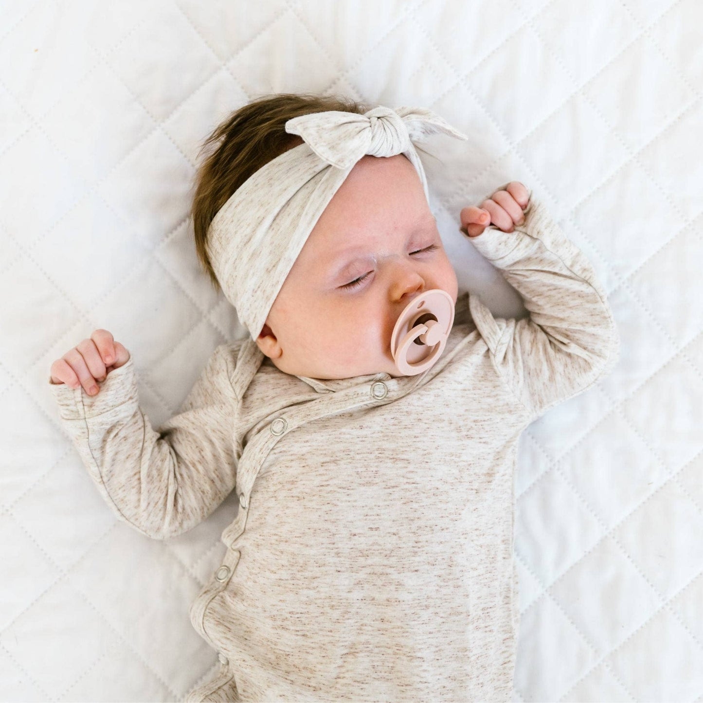 Oat Newborn Knotted Gown | Copper Pearl
