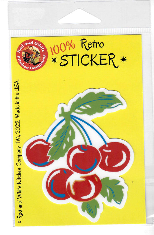 Sweet Cherries Retro Sticker | Red & White Kitchen Company