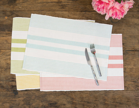 Fountain and White Striped Placemat | C&F Home