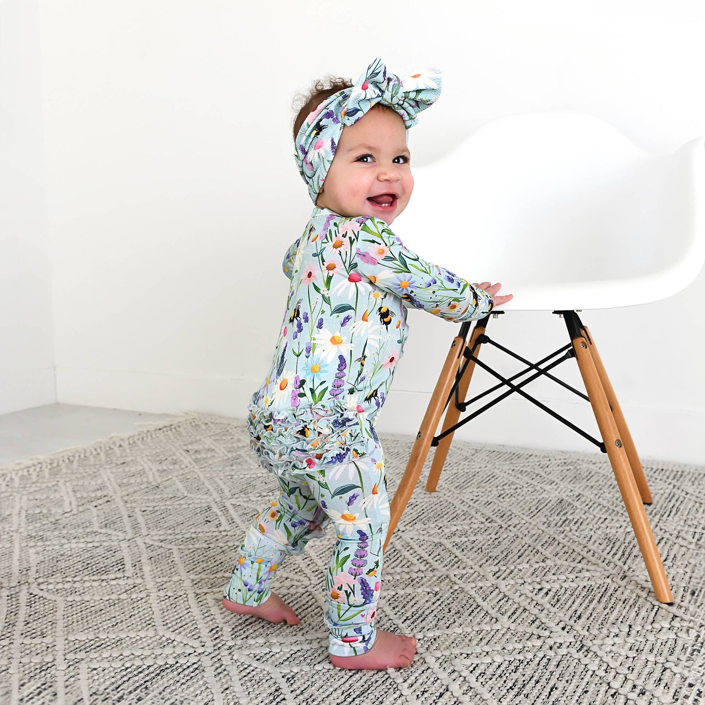 Bumble Ruffle Bamboo Zip Romper | Gigi & Max