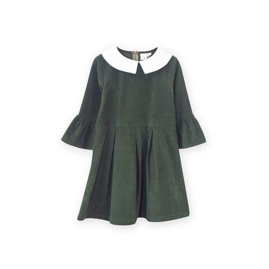 Meri Dress - Pine Green Corduroy | Beet World