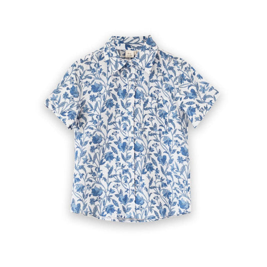 Boys Collar Shirt - Vintage Blue | Beet World