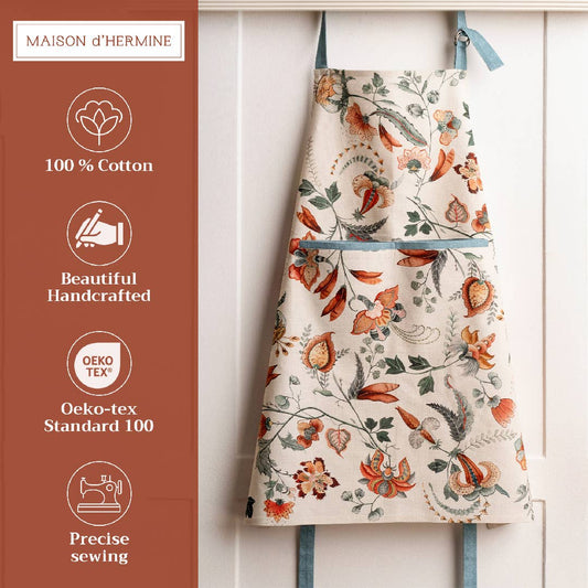 Dalida Cotton Apron | Maison d'Hermine