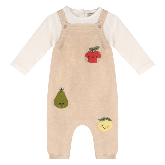 Happy Fruits Embroidered Baby Overall Set | Viverano Organics