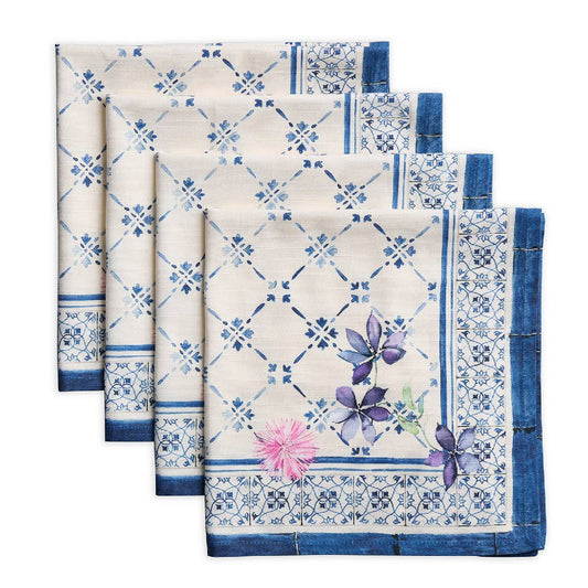 Faience Cloth Napkins - Set Of 4 | Maison d'Hermine