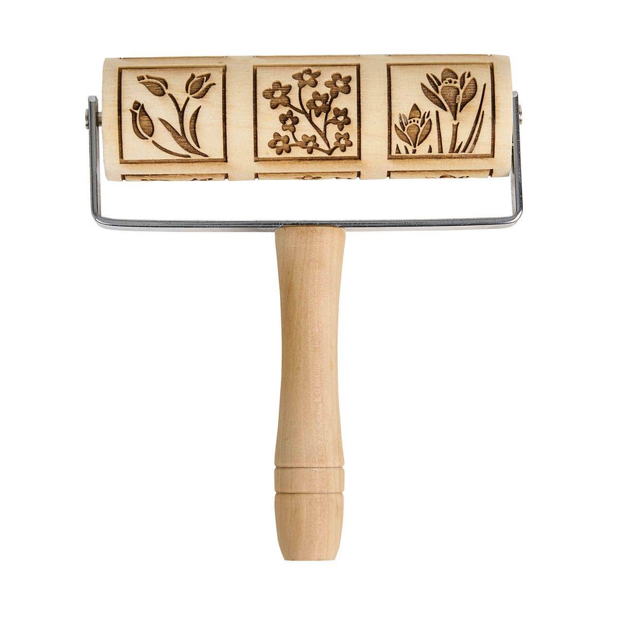 Mrs. Anderson's Embossed Mini Rolling Pin - Spring Flowers | HIC Kitchen